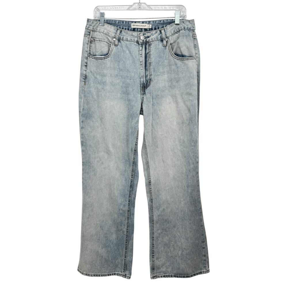 RM Rebecca Minkoff NWT SZ 10 Women's Wide Leg 100% Cotton Jeans Blue High Rise